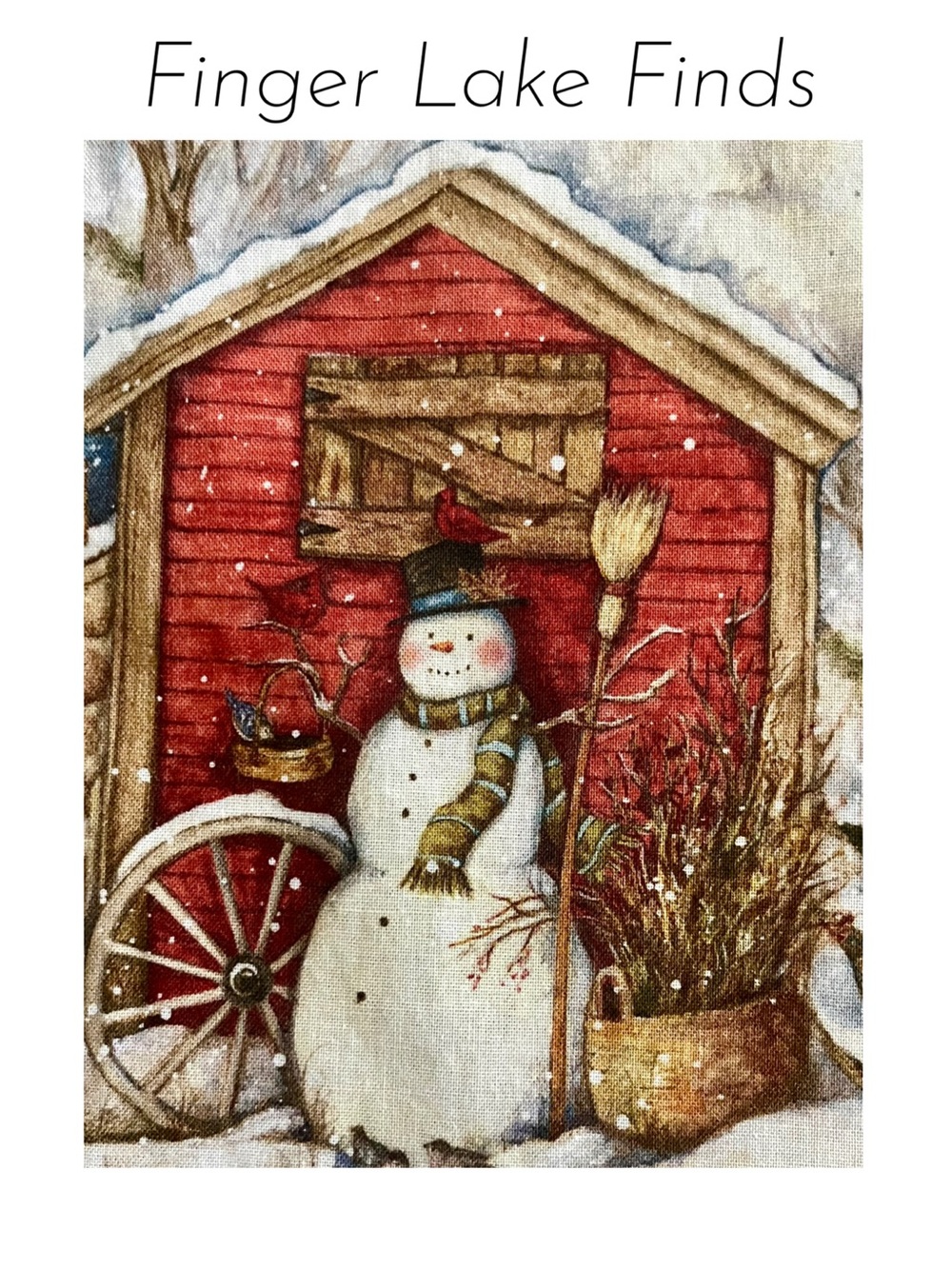 Susan Winget Snowman "Holiday Barn" Curtain Panels